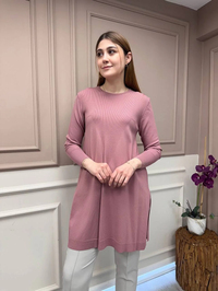 İnvee 6222 Gül Kurusu Triko Tunik
