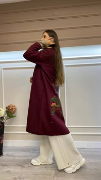 İnvee 6224 Bordo Arkası Nakışlı Keçe Kap