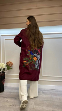 İnvee 6224 Bordo Arkası Nakışlı Keçe Kap