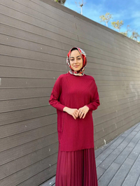İnvee 6250 Bordo Triko Tunik