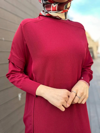 İnvee 6250 Bordo Triko Tunik