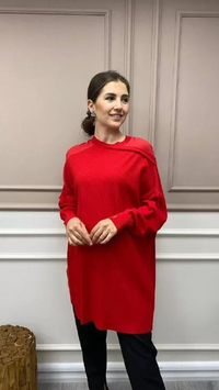 İnvee 6250 Kırmızı Triko Tunik