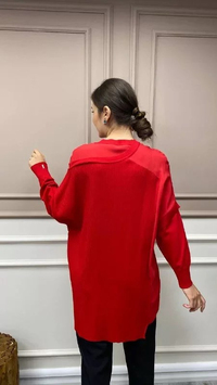 İnvee 6250 Kırmızı Triko Tunik