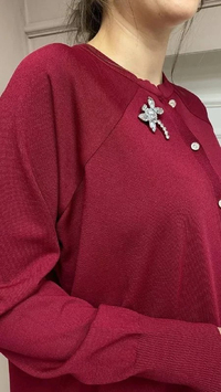İnvee 6283 Bordo Yusufçuk Hırka