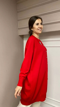 İnvee 6283 Kırmızı Yusufçuk Hırka