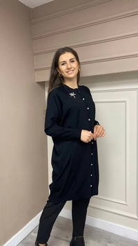 İnvee 6283 Siyah Yusufçuk Hırka