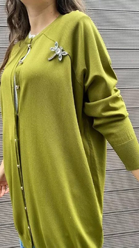 İnvee 6283 Yağyeşili Yusufçuk Hırka