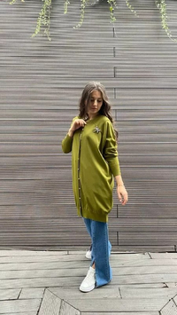 İnvee 6283 Yağyeşili Yusufçuk Hırka