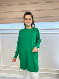 İnvee 6367 Benetton Yanı Renkli Şerit Detaylı Triko