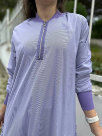 İnvee 6389 Lila Fırfır Detaylı Elbise