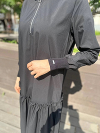 İnvee 6389 Siyah Fırfır Detaylı Elbise