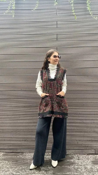 İnvee 6410 Antrasit Triko Bol Paça Pantolon