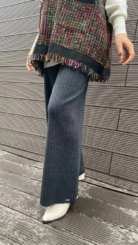 İnvee 6410 Antrasit Triko Bol Paça Pantolon
