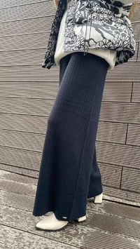 İnvee 6410 Lacivert Triko Bol Paça Pantolon
