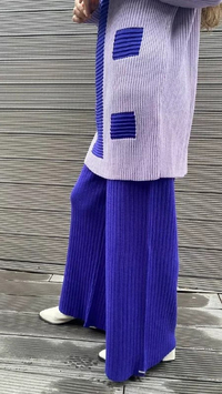 İnvee 6410 Mor Triko Bol Paça Pantolon