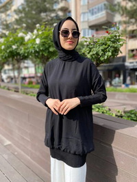 İnvee 6419 Siyah Caz Tunik