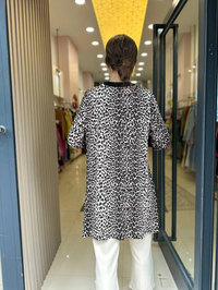 İnvee 6450 Kahve Leopar Desen Tunik
