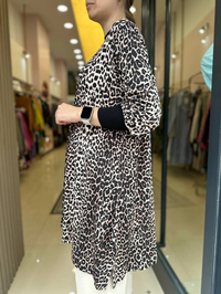 İnvee 6450 Kahve Leopar Desen Tunik