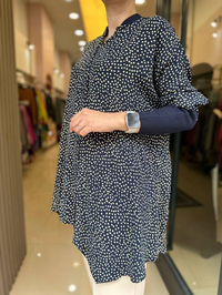 İnvee 6452 Lacivert Desenli Tunik