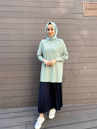 İnvee 6466 Lacivert Pilise Etek