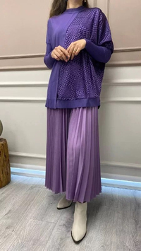 İnvee 6466 Lila Pilise Etek