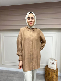 İnvee 6638 Sütlü Kahve Gömlek