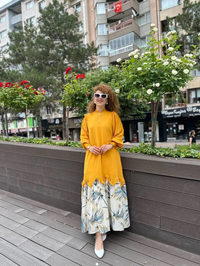 İnvee 6653 Hardal Elbise