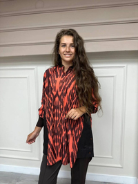 İnvee 6674 Kahve Yakası Ribanalı Gömlek