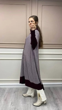 İnvee 6693 Bordo Yarasa Kol Hırka