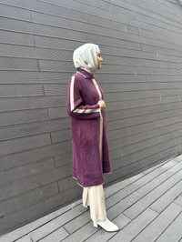 İnvee 6733 Mürdüm Angora Hırka