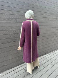 İnvee 6733 Mürdüm Angora Hırka