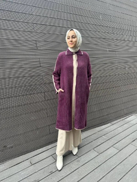İnvee 6733 Mürdüm Angora Hırka