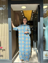 İnvee 6782 Mavi Yanı Yırtmaçlı Kap