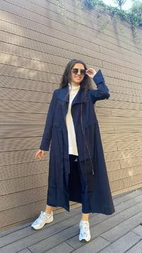İnvee 6815 Lacivert Fermuarlı İpli Bağlamalı Kap