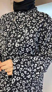 İnvee 6818 Siyah Desenli Tunik