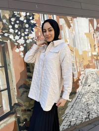 İnvee 6827 Açık Bej Kapitone Ceket