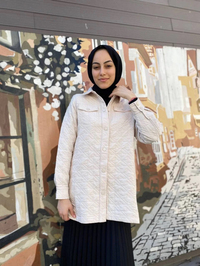 İnvee 6827 Açık Bej Kapitone Ceket