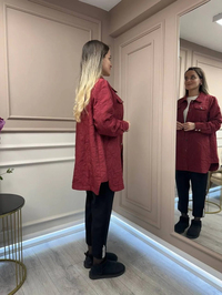 İnvee 6827 Bordo Kapitone Ceket