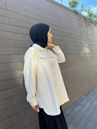 İnvee 6827 Ekru Kapitone Ceket