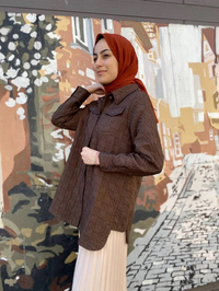 İnvee 6827 Kahve Kapitone Ceket