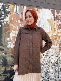 İnvee 6827 Kahve Kapitone Ceket