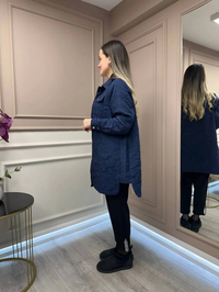 İnvee 6827 Lacivert Kapitone Ceket