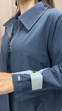 İnvee 6829 Antrasit İki Renk Detaylı Fermuarlı Tunik