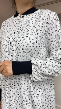 İnvee 6834 Siyah Yanı Lastik Detaylı Gömlek