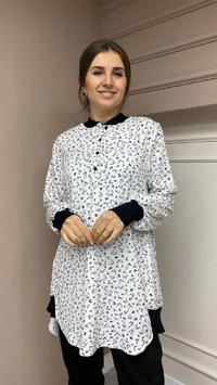 İnvee 6834 Siyah Yanı Lastik Detaylı Gömlek