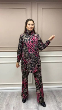 İnvee 6839 Fuşya Leopar Takım