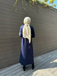 İnvee 6848 Lacivert Güldalı Triko Elbise