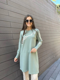 İnvee 6849 Küfrengi Güldalı Triko Tunik