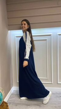 İnvee 6853 Lacivert Penye Elbise