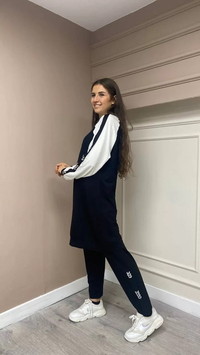 İnvee 6854 Siyah Taş Detaylı Takım